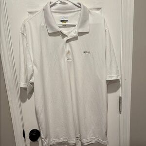 Greg Norman Collection White Polo Shirt with Short Sleeves and Regular Fit